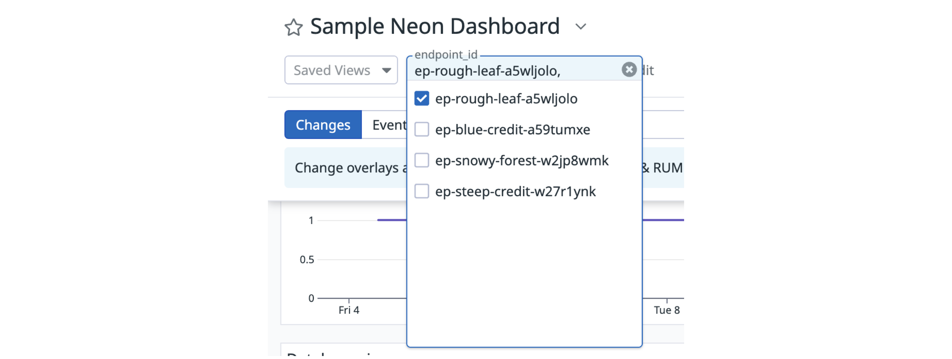 select endpoint variable in dashboard